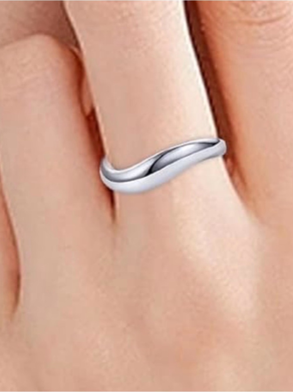 Sterling Silver Wave Stackable Ring - Silver